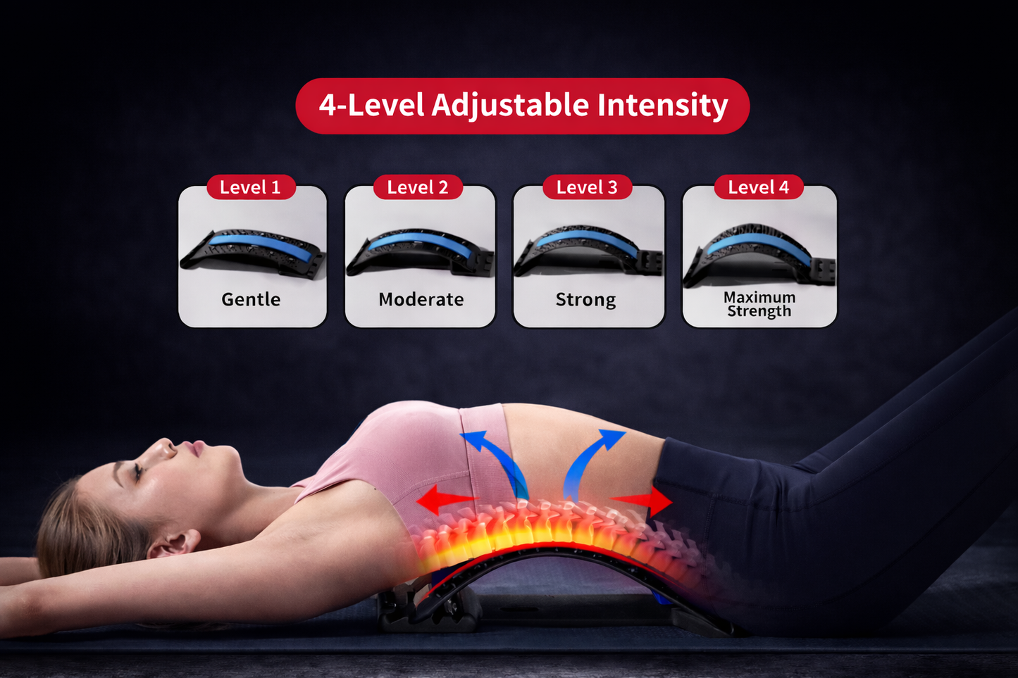 Back Stretcher Multi-Level Adjustable Massager Waist Neck Fitness Lumbar Cervical Spine Cervical Spine Support Massager Tools Daylight's Market