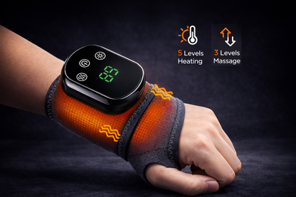 Electric Heated Wrist Brace Adjustable Hot Compress Vibration Massage Hand Wrist Foot Ankle Guard Band Carpal Wrap Support Brace Hailideal Store
