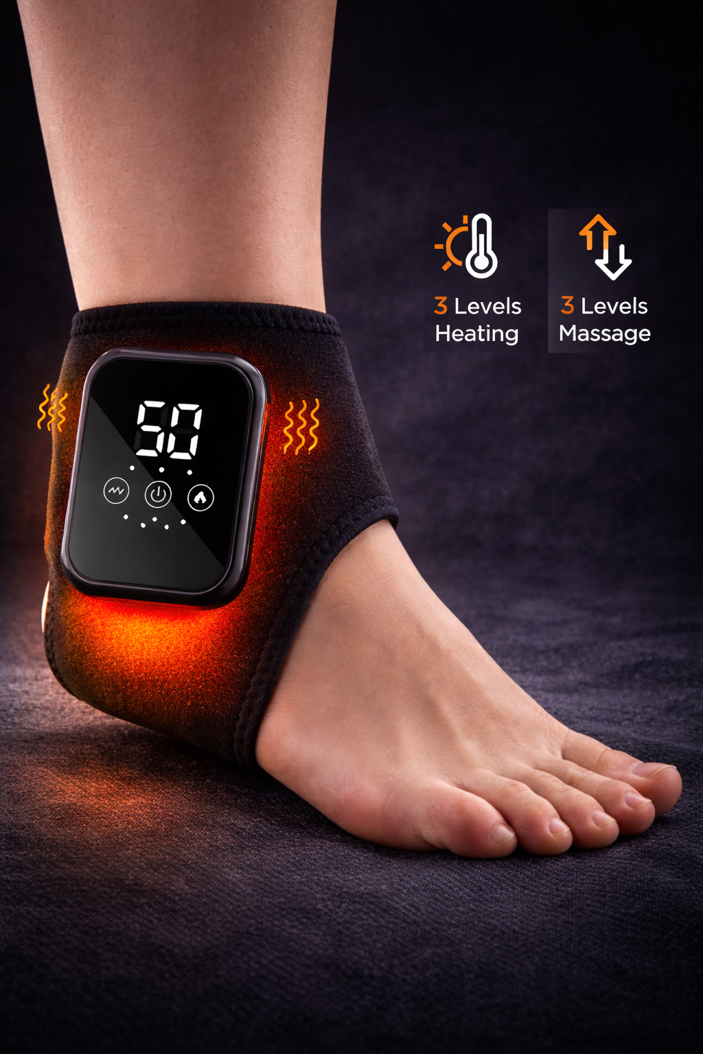 Electric Heated Wrist Brace Adjustable Hot Compress Vibration Massage Hand Wrist Foot Ankle Guard Band Carpal Wrap Support Brace Hailideal Store