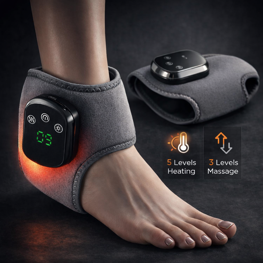 Electric Heated Wrist Brace Adjustable Hot Compress Vibration Massage Hand Wrist Foot Ankle Guard Band Carpal Wrap Support Brace Hailideal Store