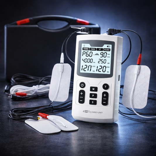 4 In 1 Electric Muscle Stimulator Interferential High-Frequency Physiotherapy Device IFT RUSS TENS Pulse Electrostimulator Hmeily Official Store