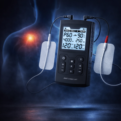 4 In 1 Electric Muscle Stimulator Interferential High-Frequency Physiotherapy Device IFT RUSS TENS Pulse Electrostimulator Hmeily Official Store