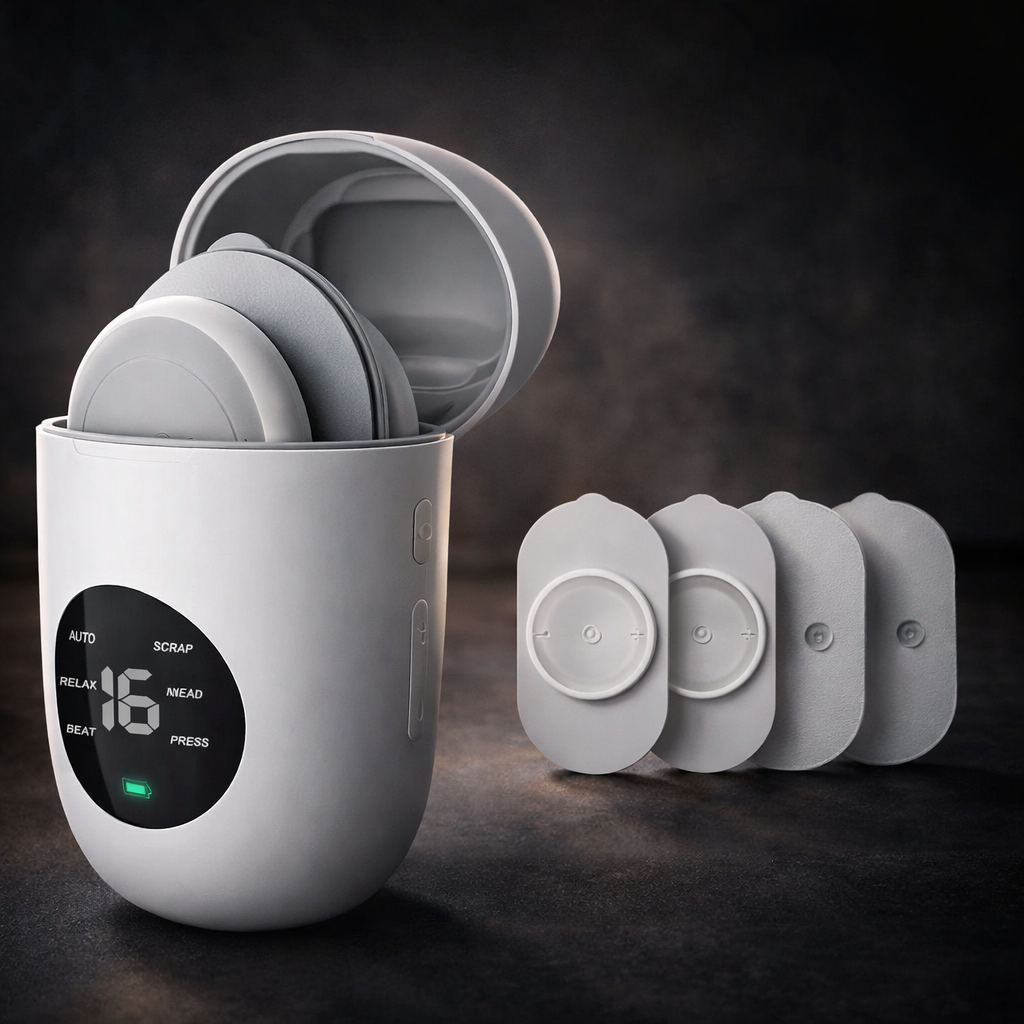 Wireless Muscle Stimulator TENS Unit LED-Display, 16 Intensity Settings For Pain Relief, Rechargeable EMS Machine Beautify Shop Store