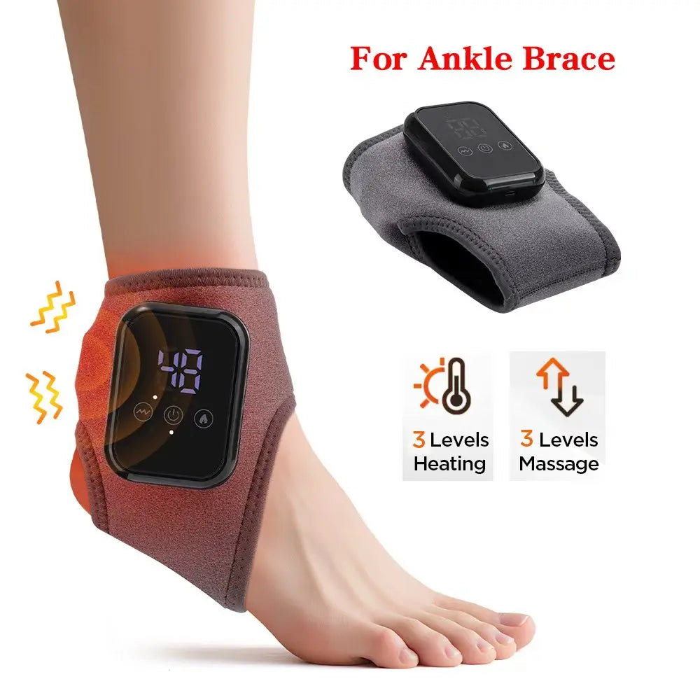 Electric Heated Wrist Brace Adjustable Hot Compress Vibration Massage Hand Wrist Foot Ankle Guard Band Carpal Wrap Support Brace Hailideal Store