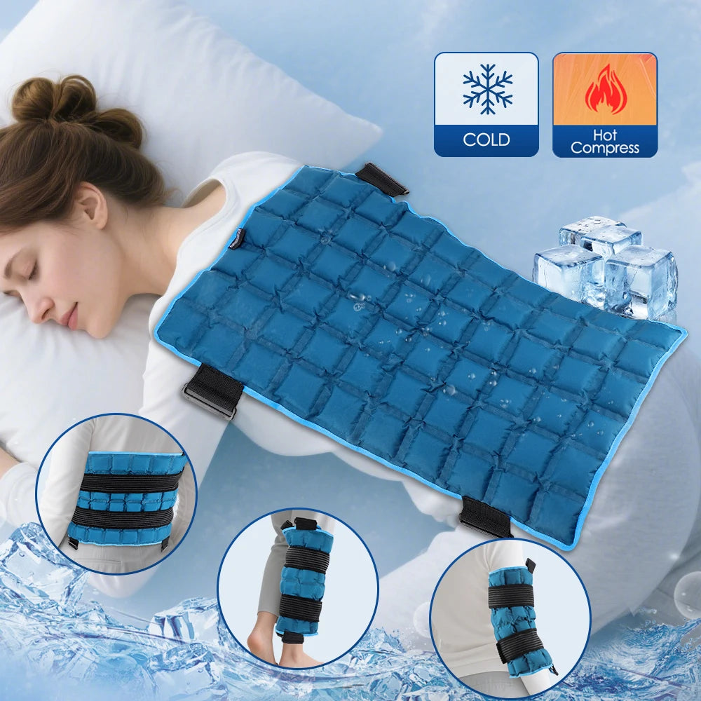 Cold/hot compress polymer Reusable Cold Ice Pack for Knee Compression Soft Injury Support Post-Operative Nursing Care Cooler AiLeemei Store