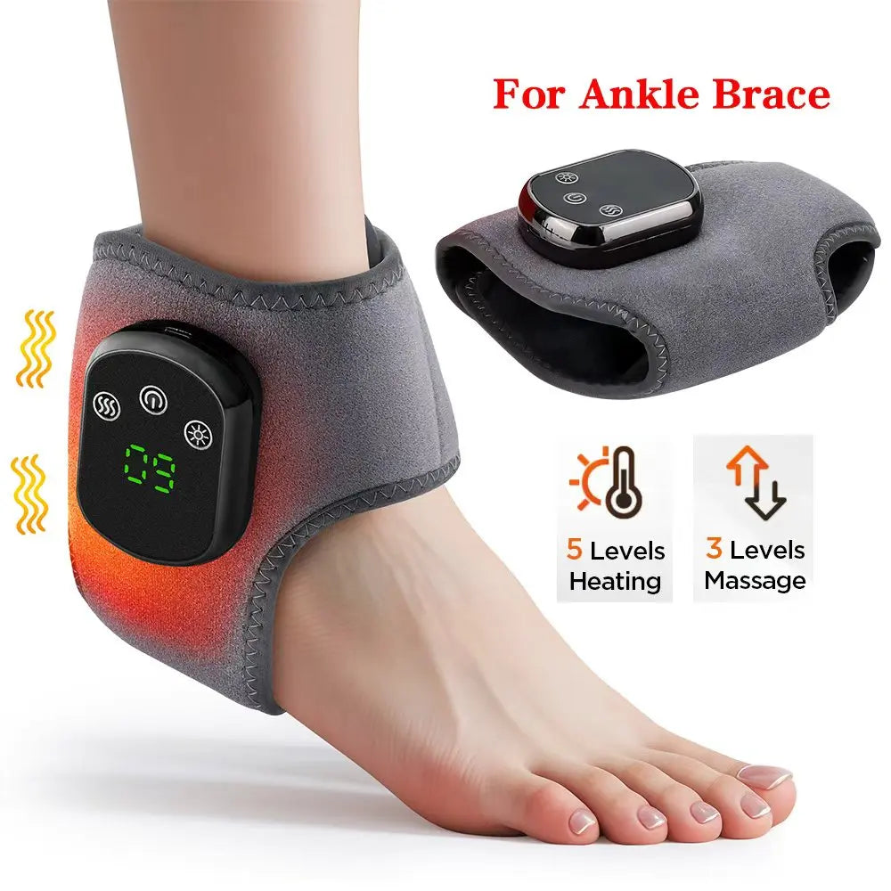 Electric Heated Wrist Brace Adjustable Hot Compress Vibration Massage Hand Wrist Foot Ankle Guard Band Carpal Wrap Support Brace Hailideal Store